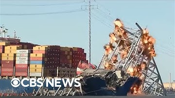 Baltimore bridge demolition, removal from Dali cargo ship | full video