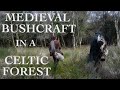 Shelter building and hunting deer in the forest with smooth gefixt  early medieval bushcraft