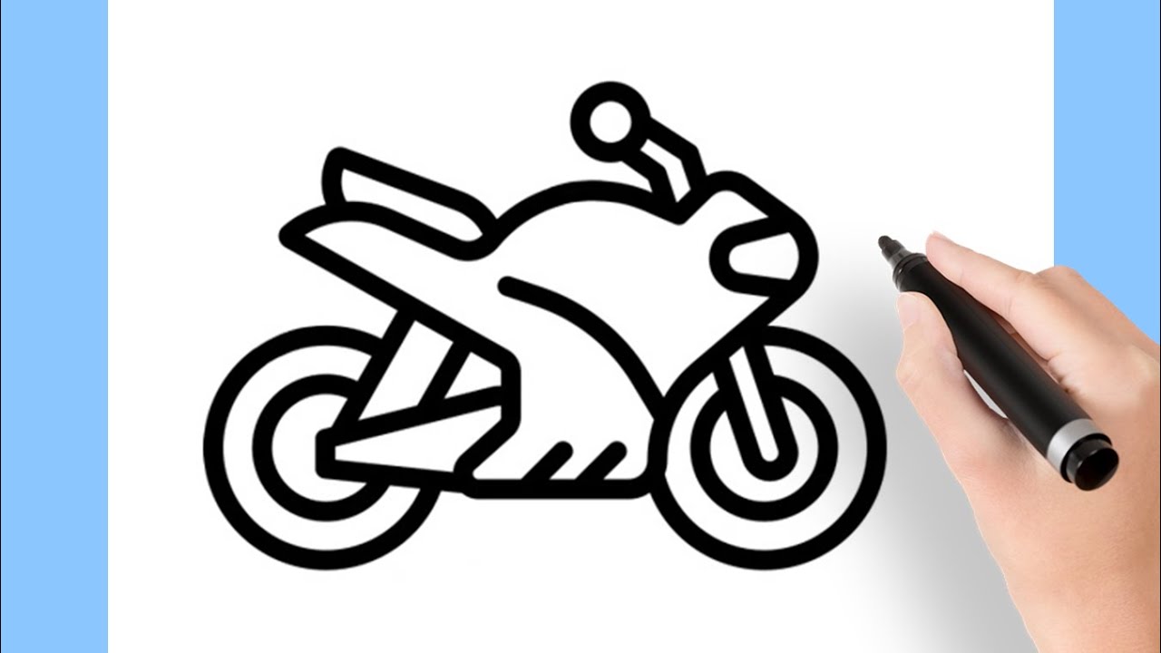 Desenhos para colorir de desenho de uma moto de corrida com seu