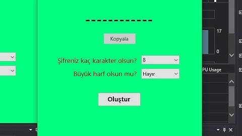 C# Windows Forms | Rastgele Şifre Uygulaması