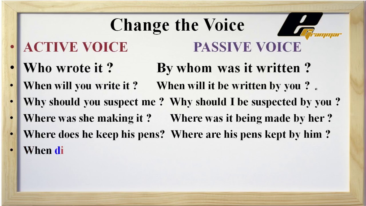 change the voice some different types of sentences