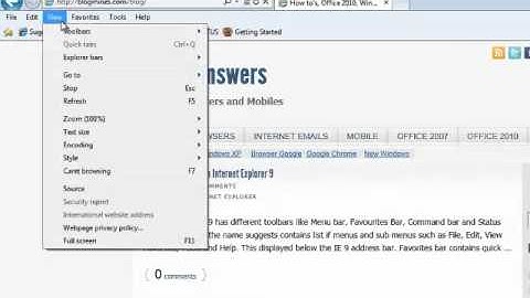 Unhide the favorites bar in Internet Explorer 9