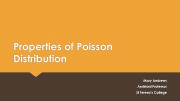 Properties of Poisson Distribution