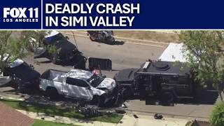 Police chase ends in crash, shooting in Simi Valley; 1 dead