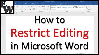 How to Restrict Editing in Microsoft Word