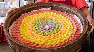 Beautiful! Amazing rainbow rice cake making / 彩虹年糕(五福米粿)製作 - Taiwan street food