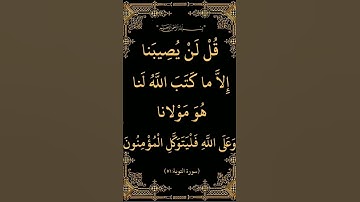 #سورة#التوبة#القرآن_الكريم#المنشاوي قُلَ لَنِ يَصّيَبًنِآ إلَآ مًآکْتٌبً آلَلَهّ لَنِآهّوٌمًوٌلَآنِآ