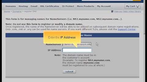 Registering name servers via Enom.com