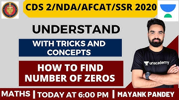 How to Find Number of Zeros | Number System | Zero to Hero | Numerical Ability | CDS 2020 Exam