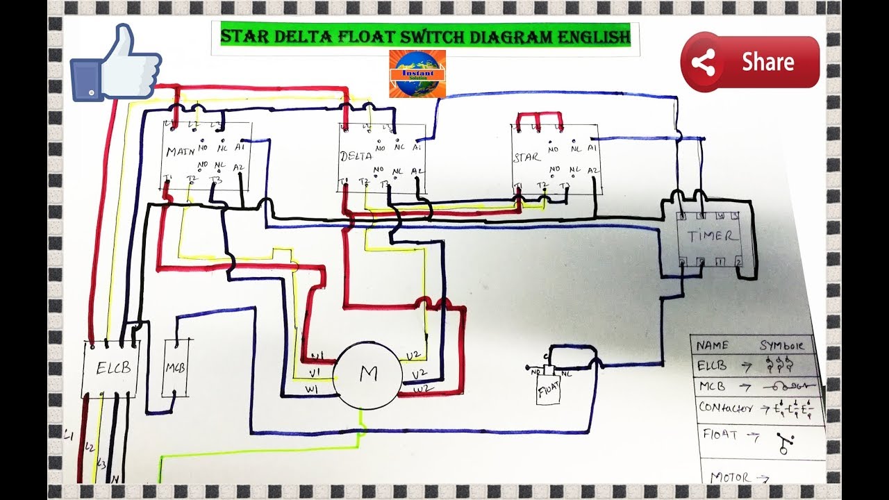 3 Phase Water Pump Motor Star Delta float switch wiring ... glong pumps motor wiring diagram 