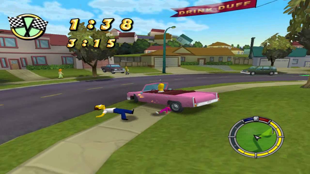 The Simpsons Hit and Run Walkthrough - Level 1 - Race 4 : Wager Race ...