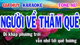 Karaoke  Người Về Thăm Quê  Tone Nữ  Nhạc Sống  gia huy karaoke