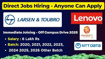 ❤️Direct Hiring | Lenovo Biggest Hiring - Superset Recruitment | L&T, NTT Data, Avasoft Jobs