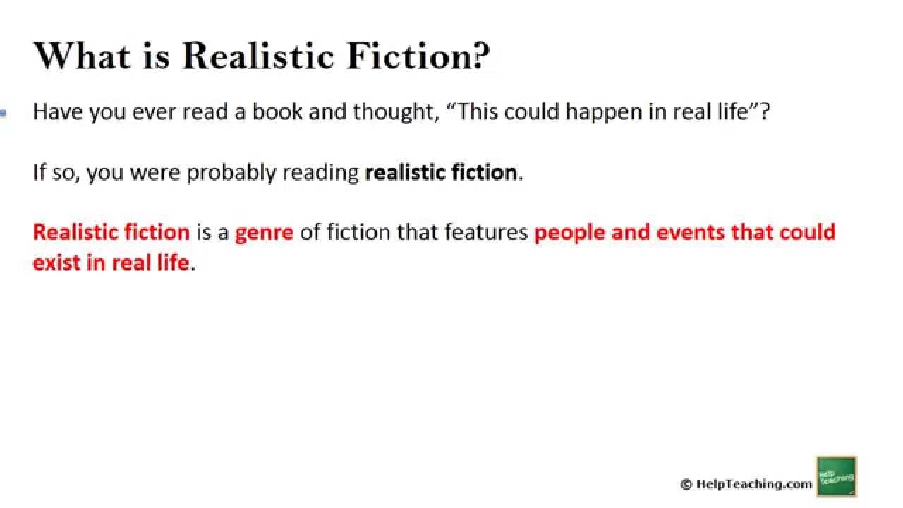 Reading Lesson Elements Of Realistic Fiction YouTube