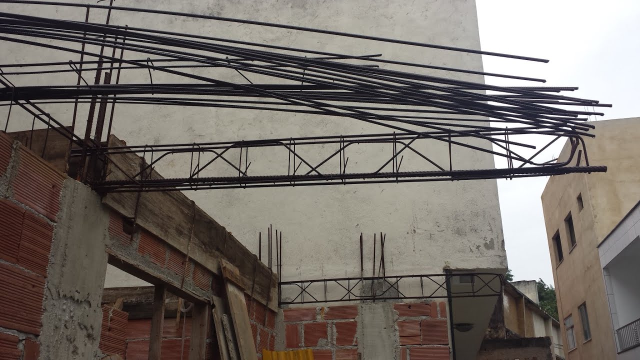 VIGA em balanço de 1,90 mtr sem escoras com cavalete parte 1 - Cantilever beam of 1.90 mtr without..