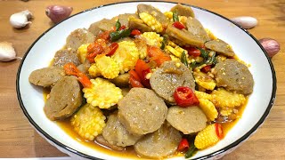 TUMIS INI TERLALU ENAK !!! TUMIS JAGUNG MUDA BAKSO PRAKTIS DAN LEZAT