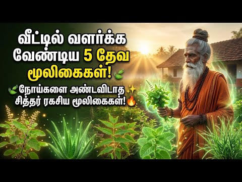 🌿 வீட்டில் வளர்க்க வேண்டிய 5 தேவ மூலிகைகள் | சித்தர்கள் சொன்ன ரகசியம்! #சிந்தித்துப்பார் 