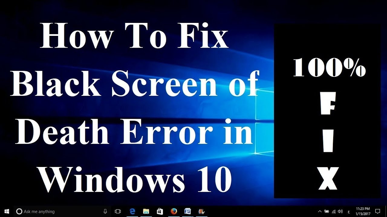 HOW TO SOLVE Windows 10 BLACK SCREEN with CURSOR Error