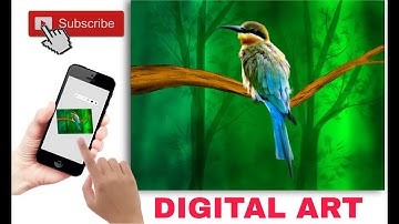 Scenery with bird painting tutorial//infinite painter //infinite painting bird tutorial//Mobile Art