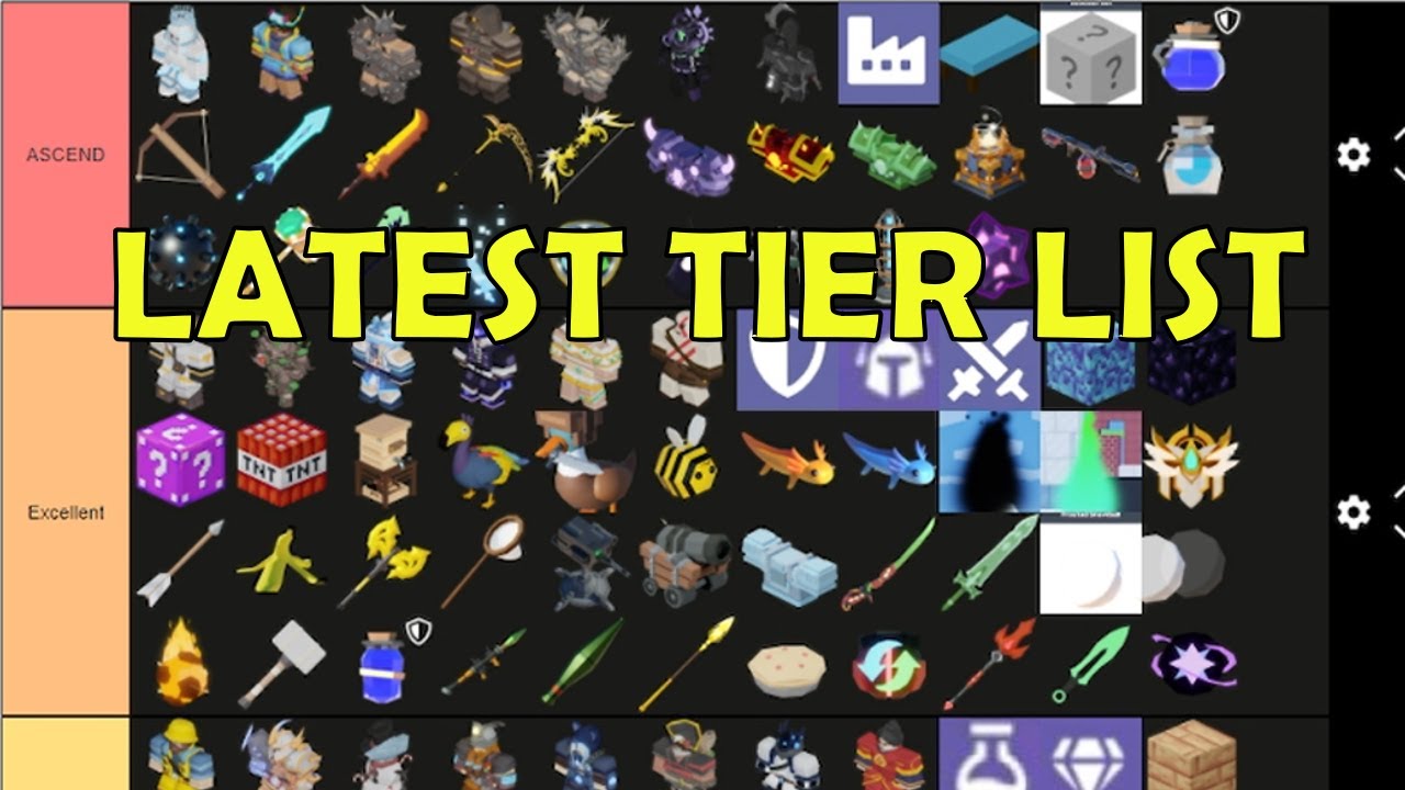 My tier list of bedwars weapons, tell me if u like or dislike! :  r/RobloxBedwars