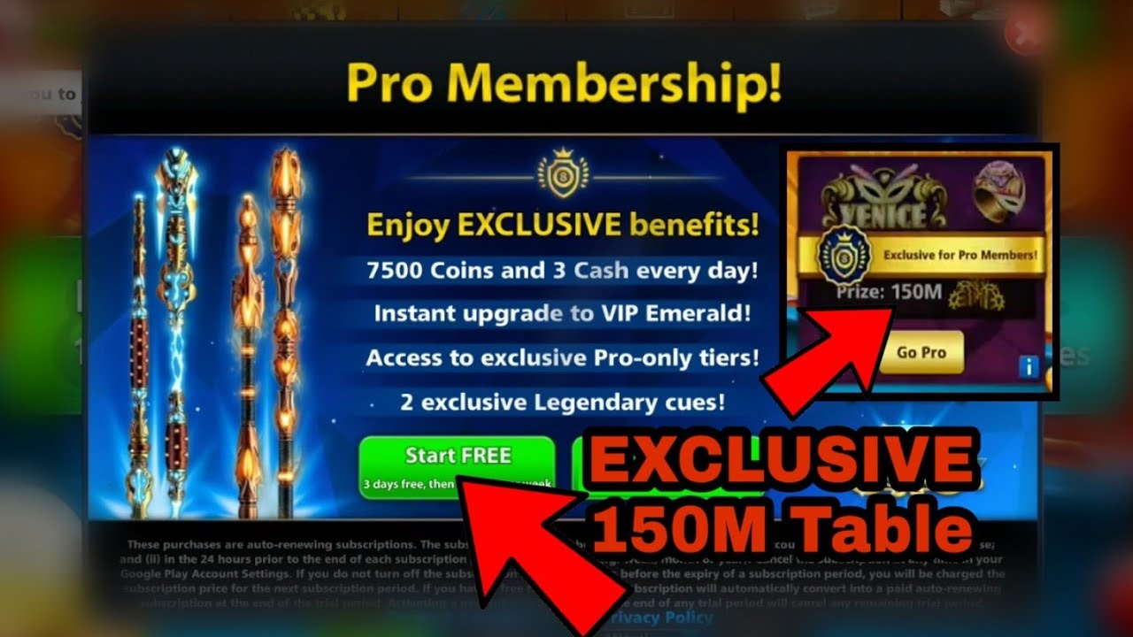 8 ball pool - Get Free 7500 Coins & 3 Cash Everyday, 2 Legendary cues, 150M  Table - 