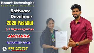 🔥 2026 Passout to Software Developer | Anchana Placement Success 🚀 Besant Velachery Head Office