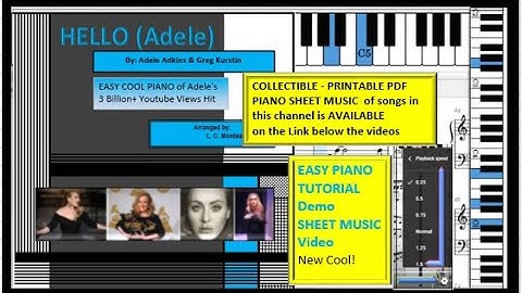 HELLO - ADELE Easy Piano Tutorial Demo Sheet Music Video