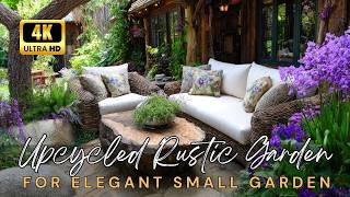♻️ Upcycled Rustic Garden Decor: Turn Recycled Materials Into an Elegant Small Garden