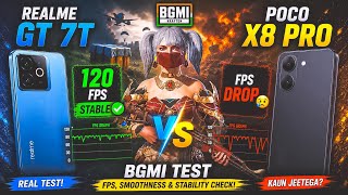🔥Realme GT 7T vs Poco X8 Pro BGMI Test ⚡ FPS, Smoothness & Stability Check