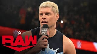 Thumbnail for Cody Rhodes reveals that Randy Orton will compete at WarGames: Raw highlights, Nov. 20, 2023