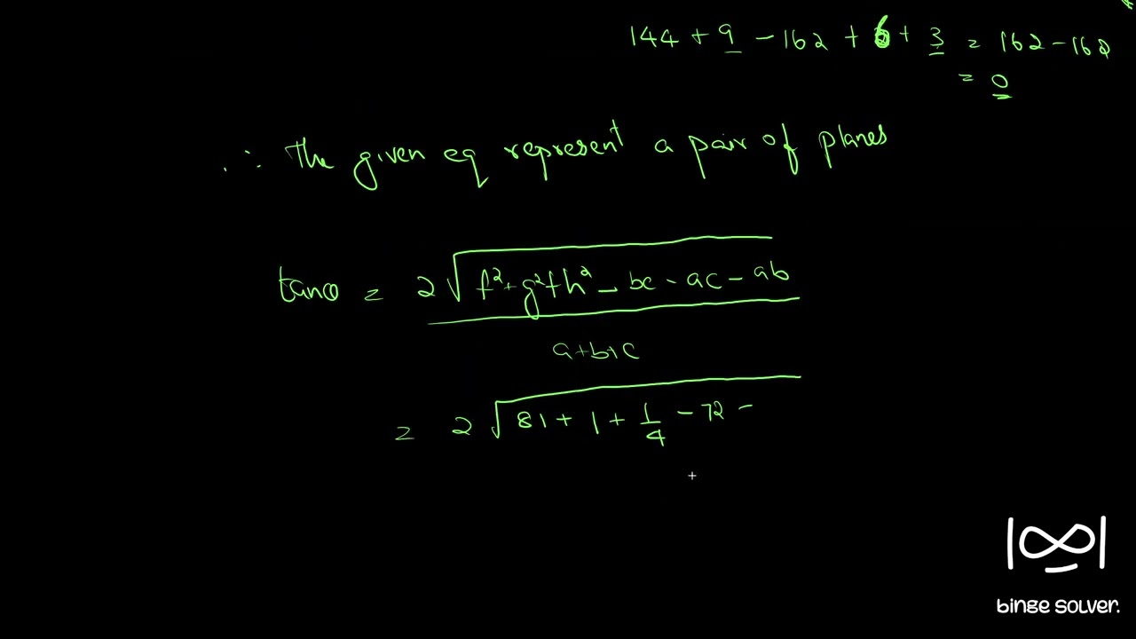 Q41. Prove that the equation 2x^2 - 6y^2 - 12z^2 + 18yz + 2zx + xy