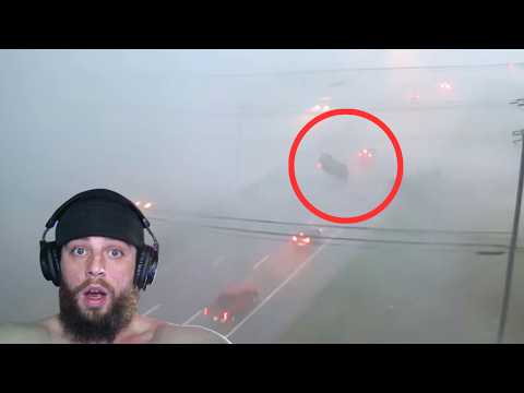 WOW!!! High winds FLIP car on busy highway *REACTION*