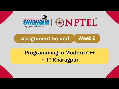 Programming in Modern C++ Week 9 || NPTEL Answers || My Swayam || July 2023