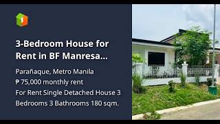 3-Bedroom House for Rent in BF Manresa with Large Attic and Backyard