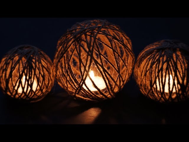 [ASMR]麻ひもランプシェードを作る[風船の音注意]