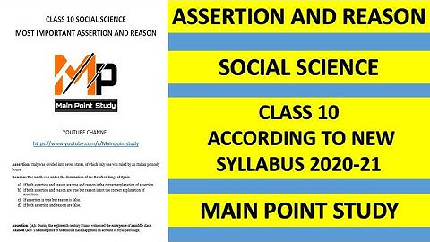 Assertion Reasoning Questions Class 10 Social Science @Mainpointstudy