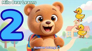 Number 2 Song for Kids | Two ducks | Learning Numbers with Milo 🔢🐻