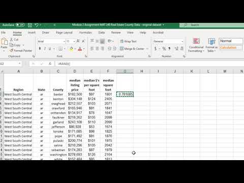 RAND function in Excel