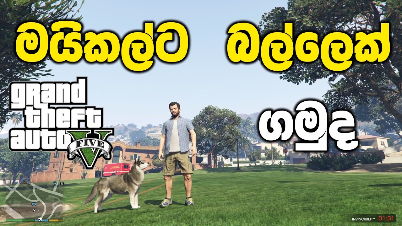 මයිකල්ට බල්ලෙක් ගමුද | GTA V Sinhala Gameplay