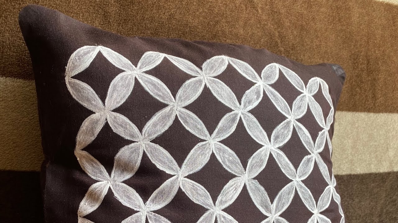 How to make a painting cushion cover 🟤⚪ cushion cover very easy at home Gurdeep Cushion