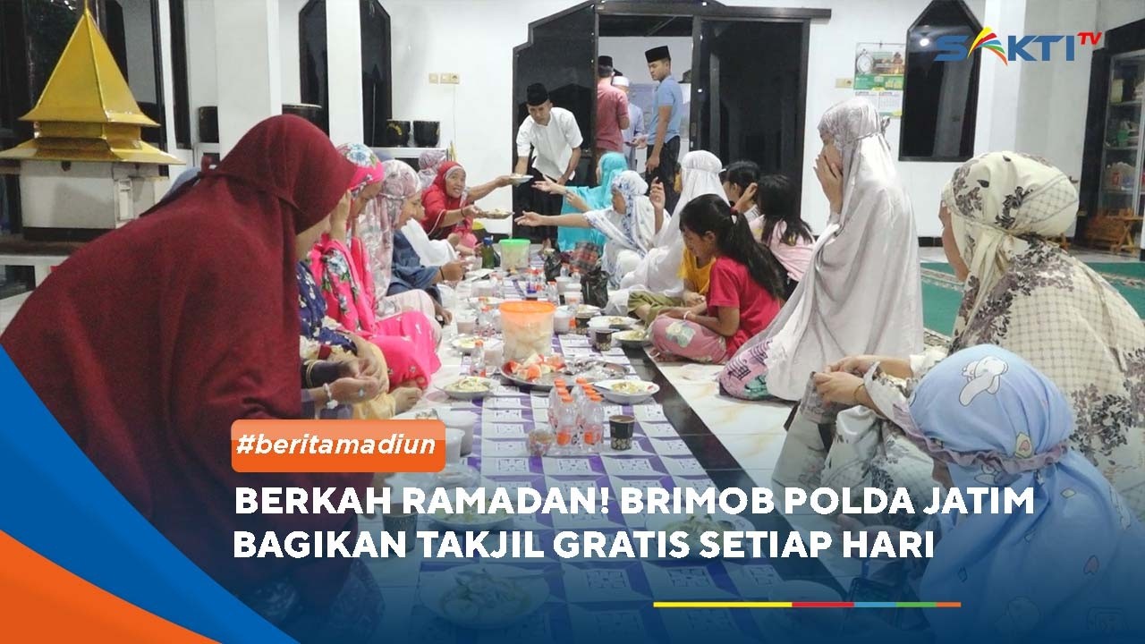 MADIUN - Berkah Ramadan! Brimob Polda Jatim Bagikan Takjil Gratis Setiap Hari