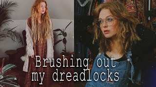 Brushing out all of my dreadlocks