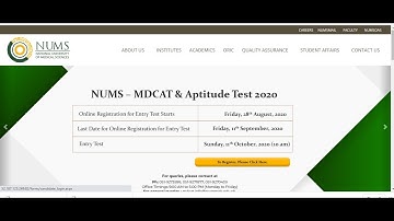 TUTORIAL | NUMS MDCAT & APTITUDE TEST 2020