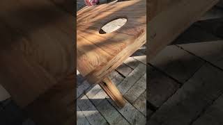oak cornhole tables check! #diy #cornhole #oak
