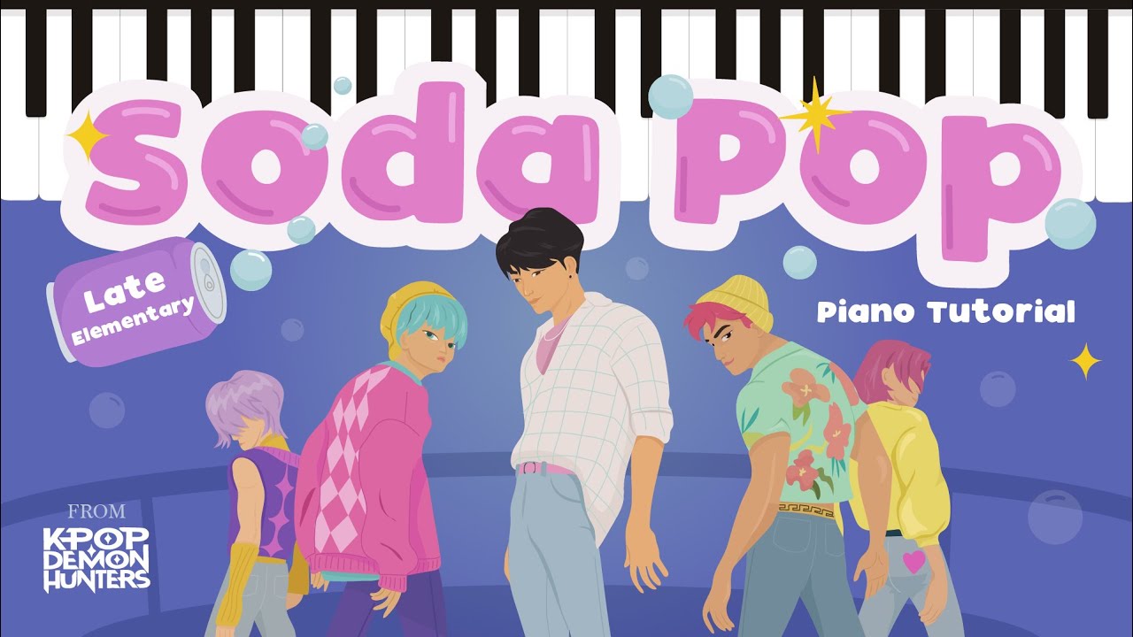 Урок игры на фортепиано песни "Soda Pop" из K-pop группы Demon Hunters - для младших школьников +...