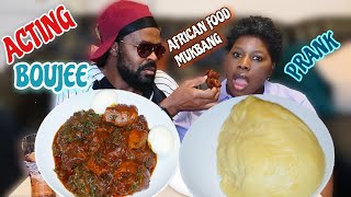 ACTING BOUJEE TO SEE MY WIFE'S REACTION|NIGERIAN EFORIRO WITH FUFU|AFRICAN FOOD MUKBANG|FUFU MUKBANG