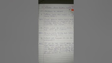 Evs std 3rd lesson no 9 Where does water come from Question and Answer