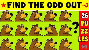 CAN YOU FIND THE ODD AUT. Out in This Pictures puzzles - Odd one out - 26 Puzzle Brain games