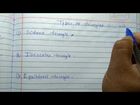 Scalene triangle, Isosceles triangle , Equilateral triangles , Detail Definition