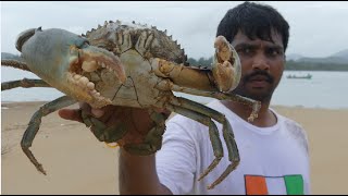 BIG KING CRAB CAUGHT AND COOKING IN GOA BACKWATER | CRAB CURRY  MAKING